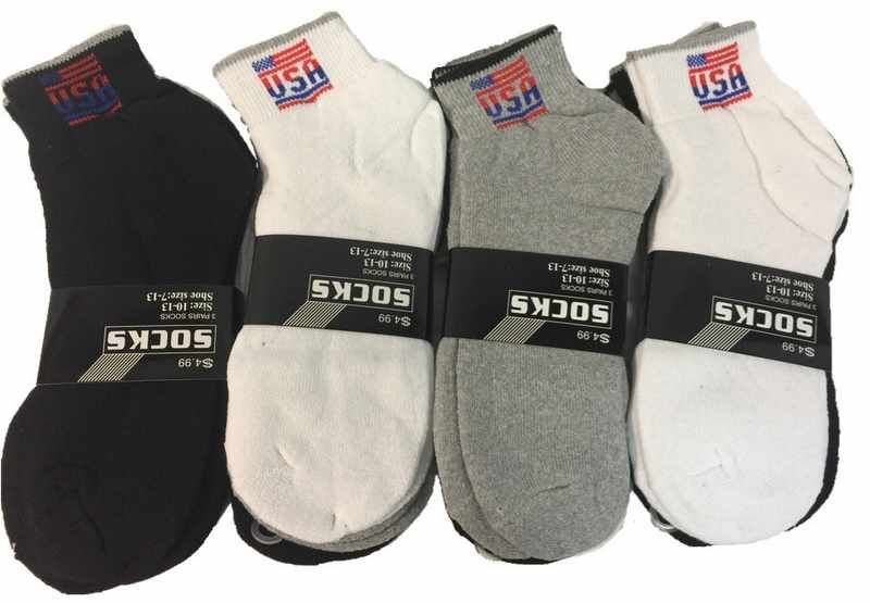 24 Units of Usa Ankle Sock Assorted Colors - Men's Socks - at ...