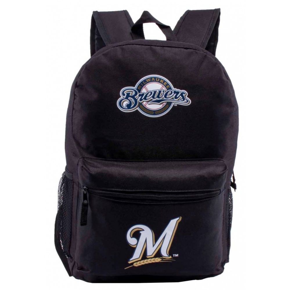 24 Units of Milwaukee Brewers Bulk Backpacks In Black Backpacks 17