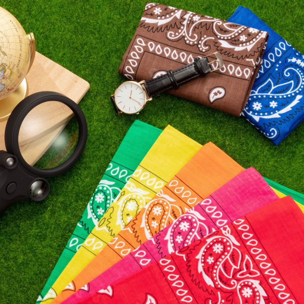 180 Units of Bandanas Assorted Colors 100 Cotton 22 X 22 Inch Bandanas at