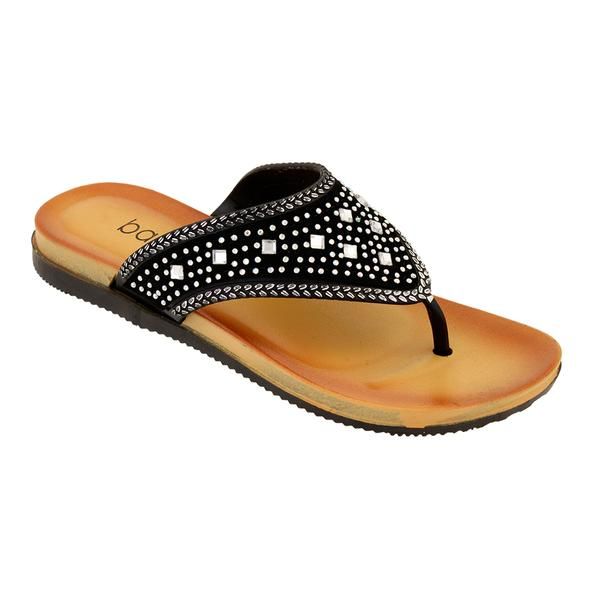 30 Units of Women's Rhinestone Flip Flops In Black - Women's Flip Flops ...