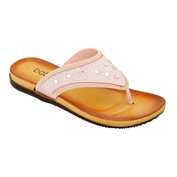 peach flip flops