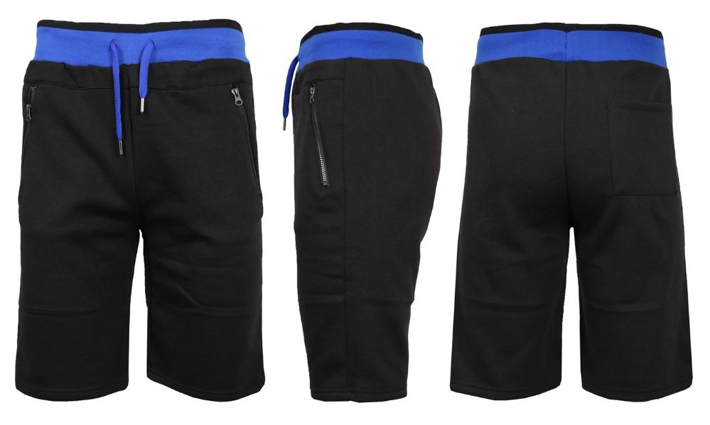 fleece jogger shorts men