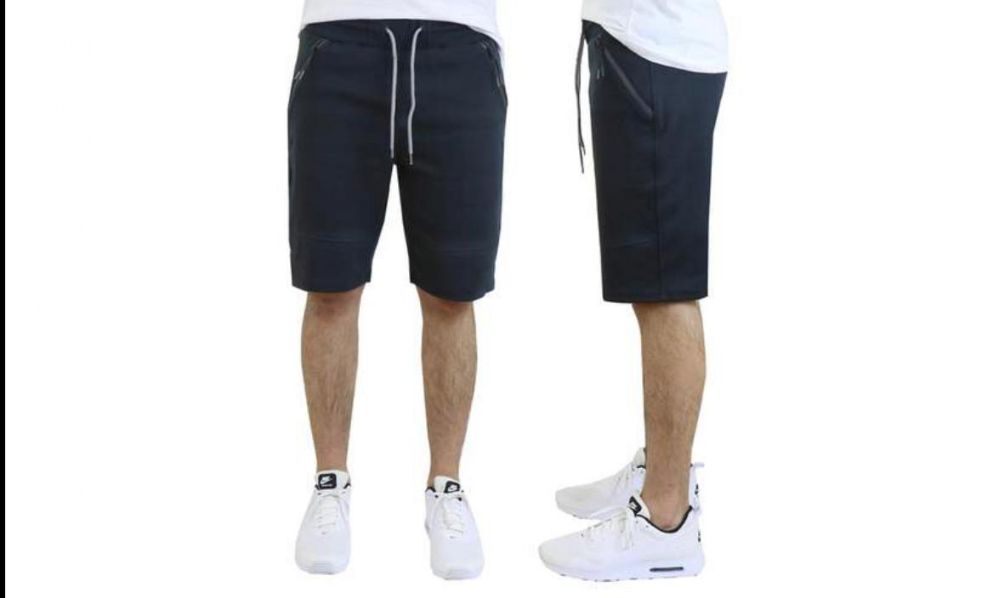 men's tech jogger shorts with zipper side pockets