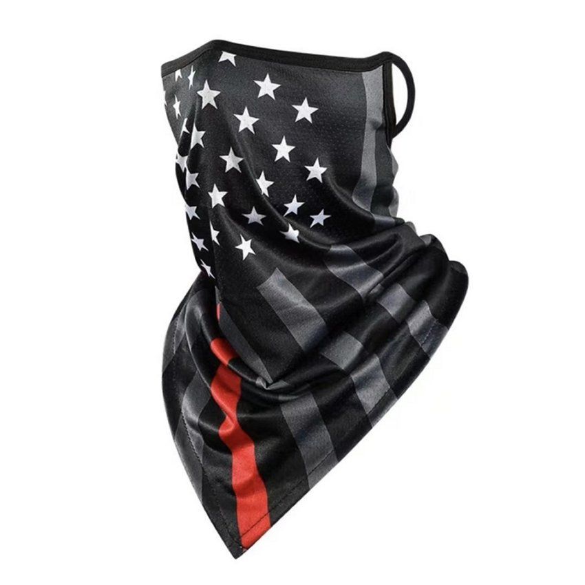 36 Units of Neck Gaiter Buff With Ear Loops Red Line - Face Mask - at - alltimetrading.com