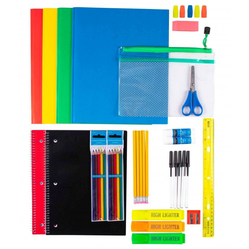12 Units of 41 Piece Kids Bulk School Supply Kits School Supply Kits