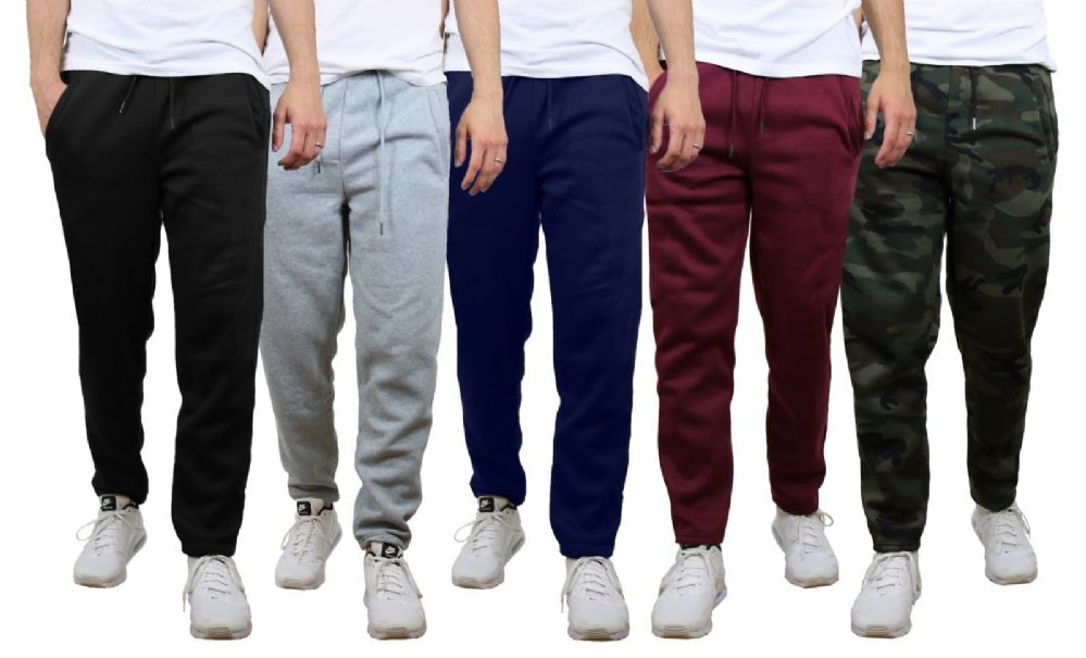 48 Units of Mens Classic Open Bottom Fleece Sweatpants Assorted Sizes ...