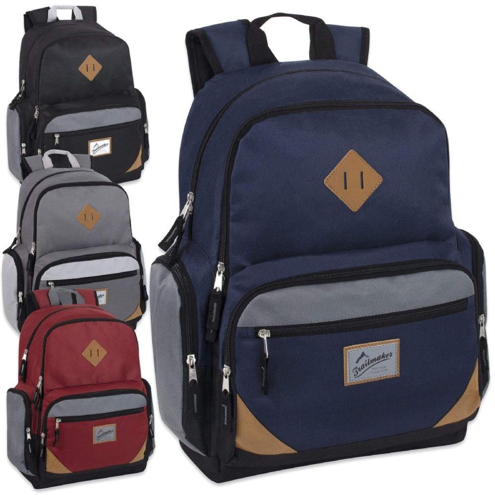 24 Units of Trailmaker 19 Inch Duo Compartment Backpack Boys