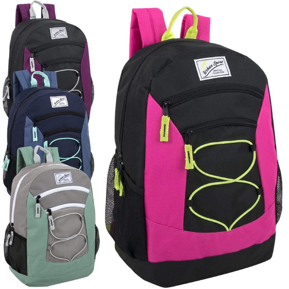 24 Units of Urban Sport 18 Inch Multi Pocket Bungee Backpack Girls ...
