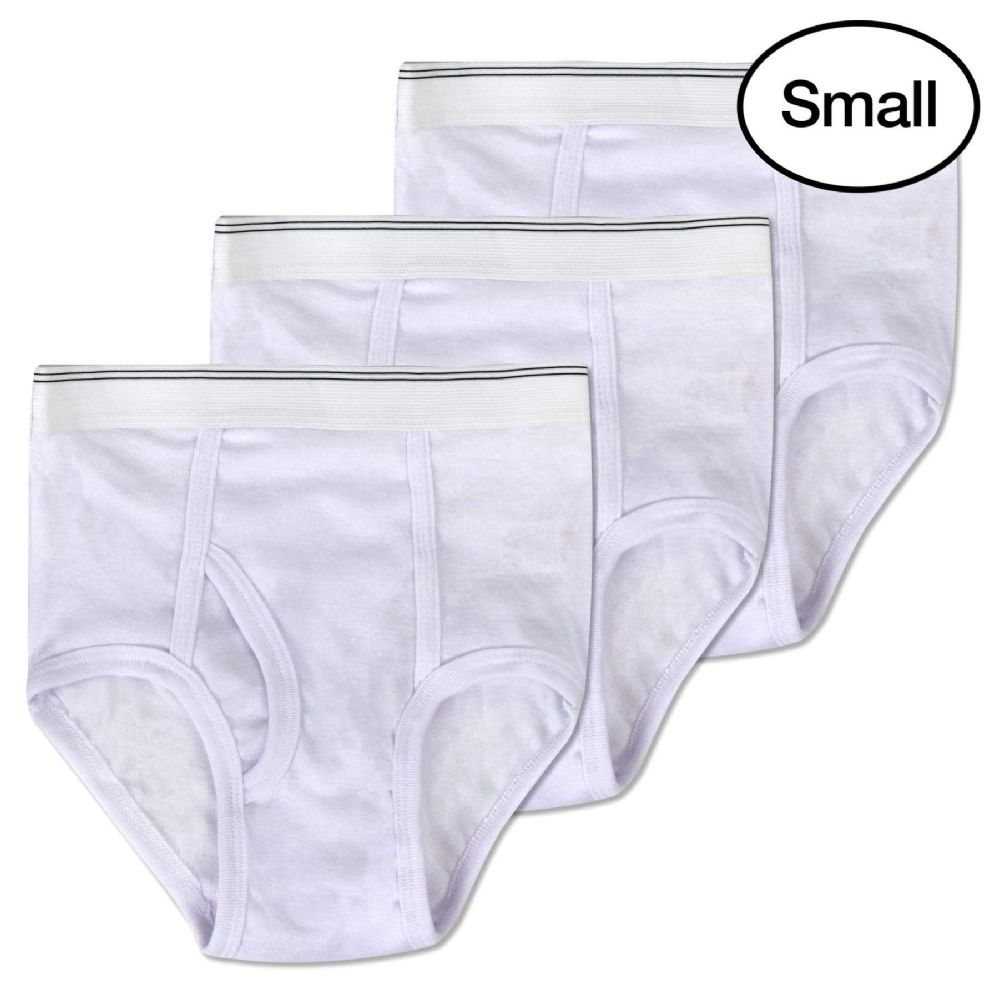 144 Units of White Cotton Men's Briefs Small Mens Underwear at