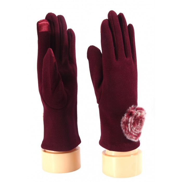 36 Units of Ladies Glove With Fuzzy Flower Fuzzy Gloves at