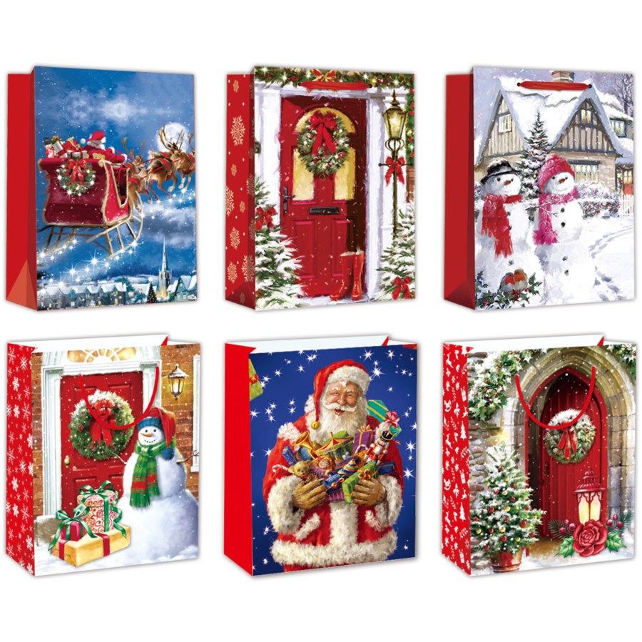 96 Units of Gift Bag Xmas Glitter Gift Bags Christmas at