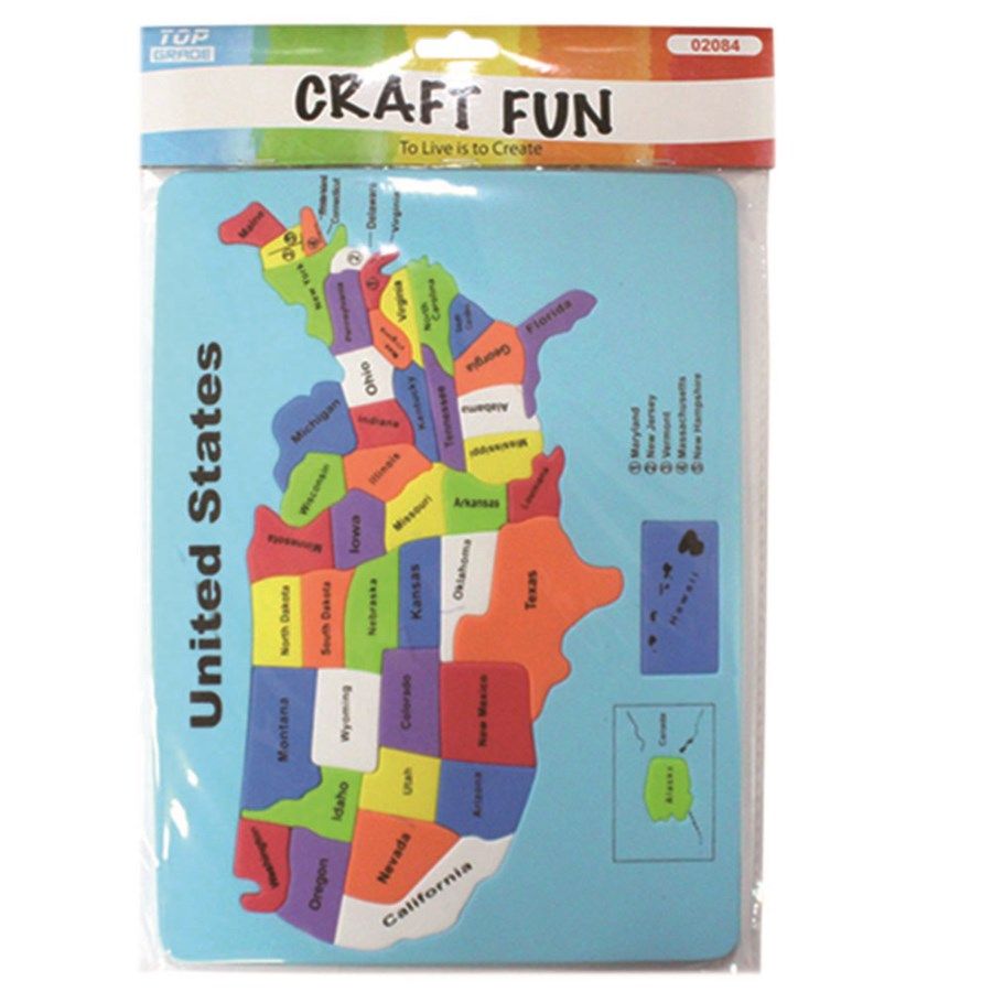 96 Units of Eva Foam Usa Map Puzzles at