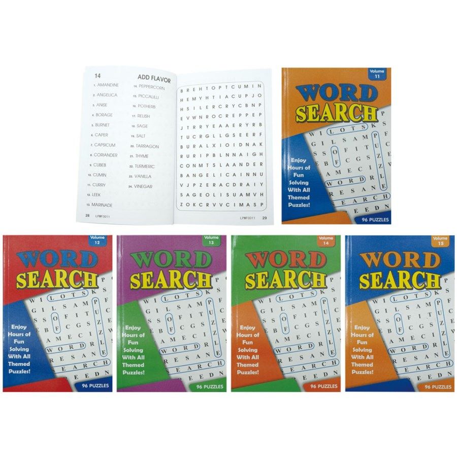 50 Units of Word Search Puzzles Book Assorted Crosswords