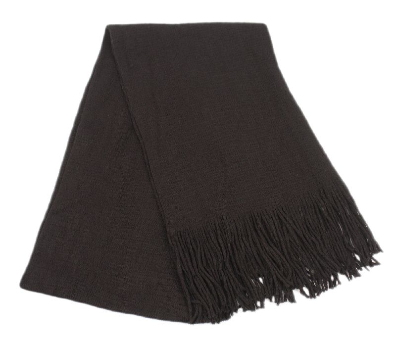 18 Units of Mens Winter Solid Knit Scarf In Black Winter Scarves at