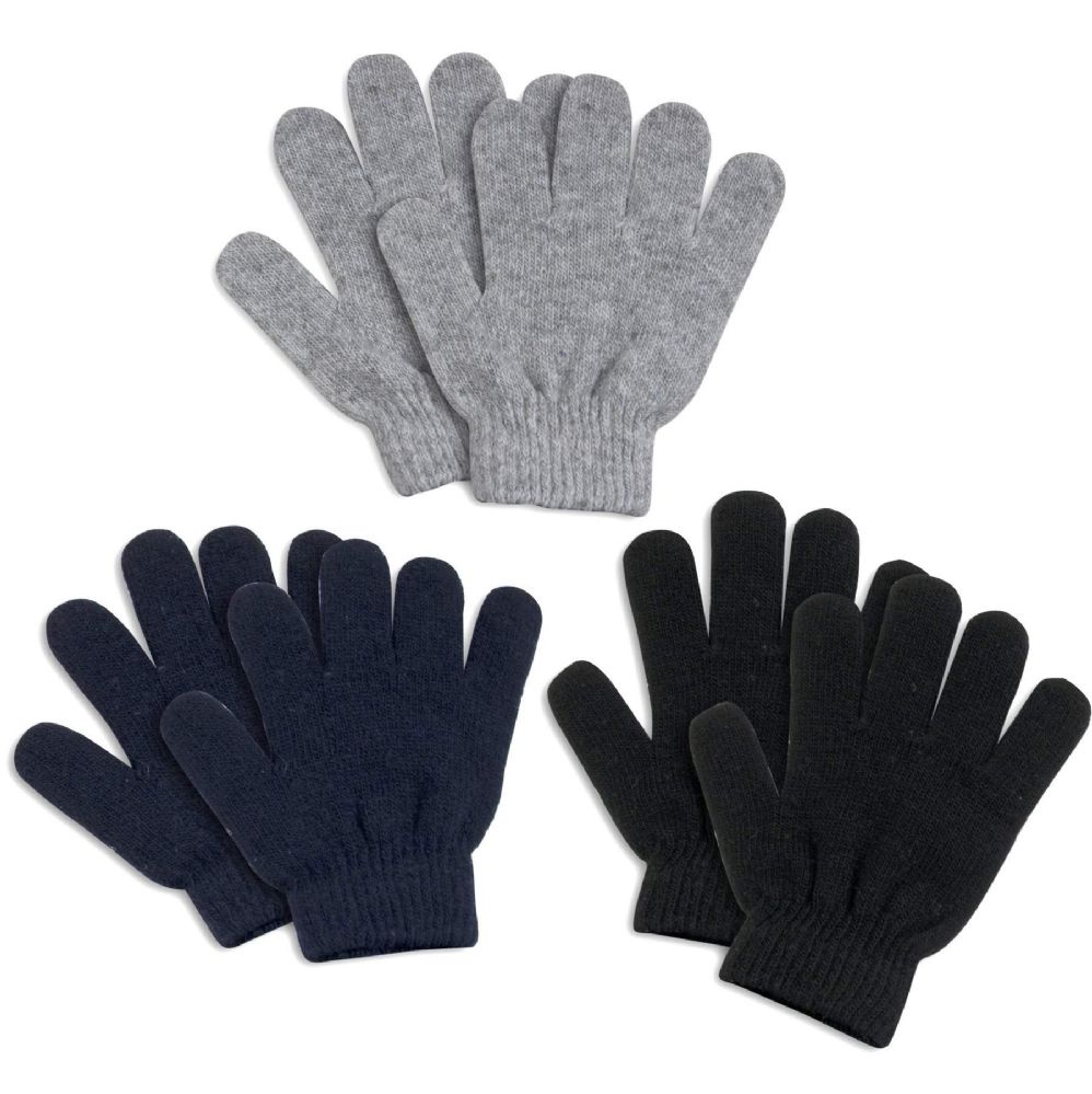 100 Units of Children Knitted Gloves 3 Assorted Colors - Knitted ...
