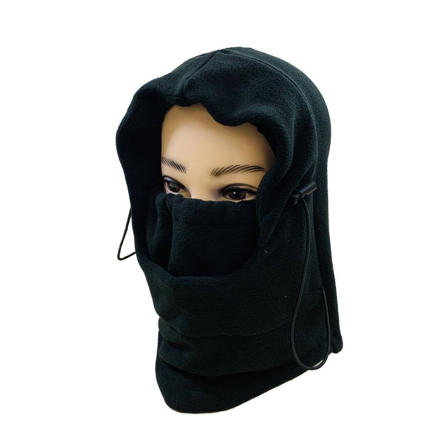 36 Units of Extra Warm Black Fleece Hooded Face Mask Unisex Ski Masks
