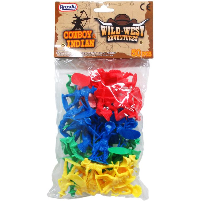 48 Units of Cowboy And Indian Set In Pvc Bag Action Figures & Robots