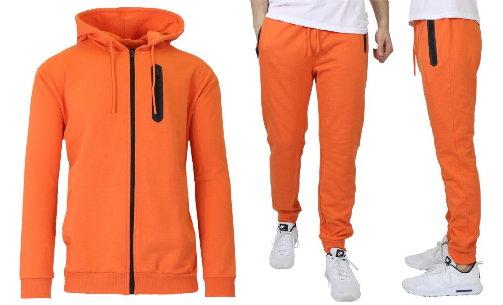 18 Units of Men's Matching Jogger Set Top and Bottom Orange - Mens ...