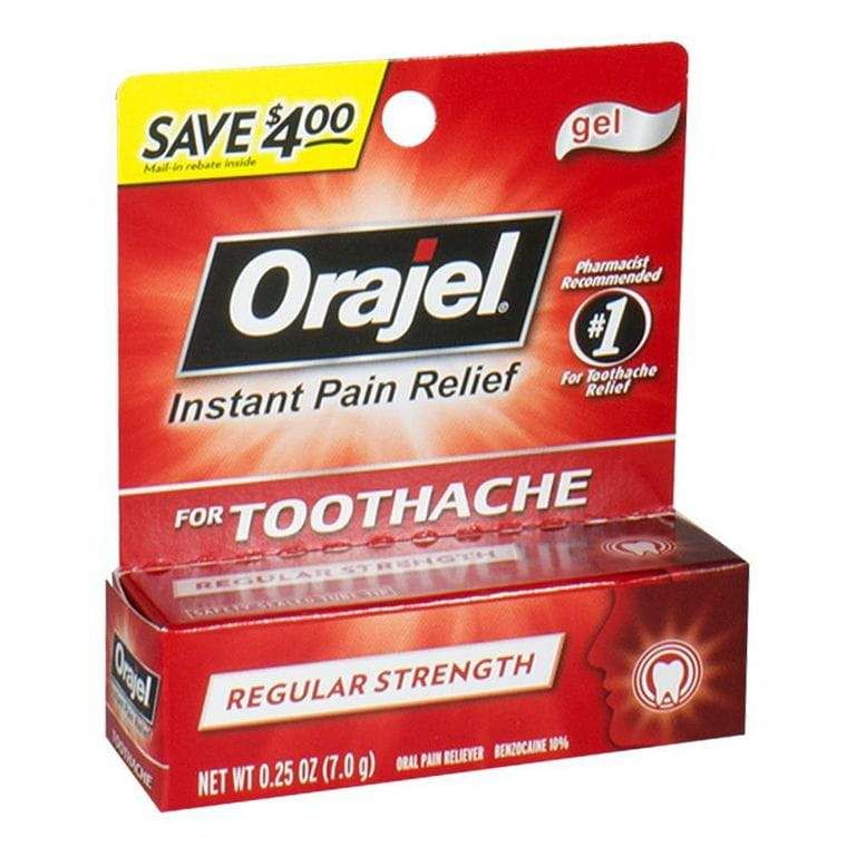 6 Units of Travel Size Orajel Toothache Relief Gel 0.25 oz
