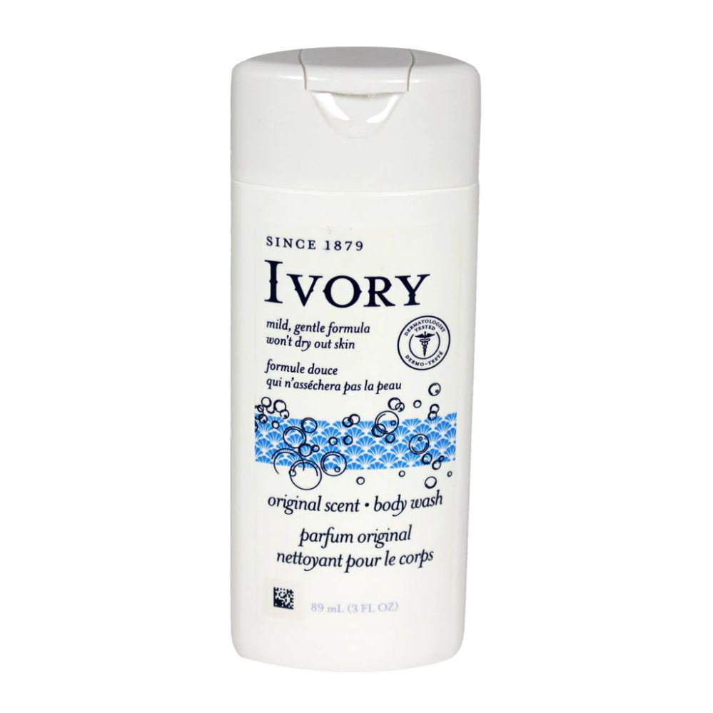 48 Units of Ivory Original Body Wash Travel Size 3 Oz. Soap & Body