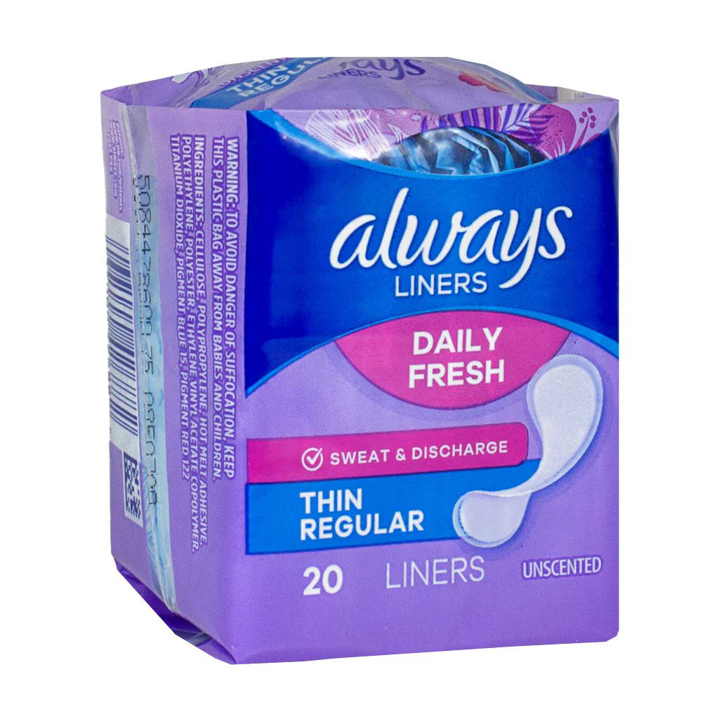 48 Units of Always Thin Liners Travel Size Pack Of 20 Personal Care at