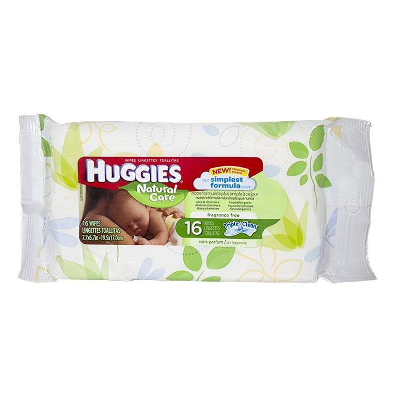 72 Units of Travel Size Huggies Wipes Soft Case Pack Of 16 Baby