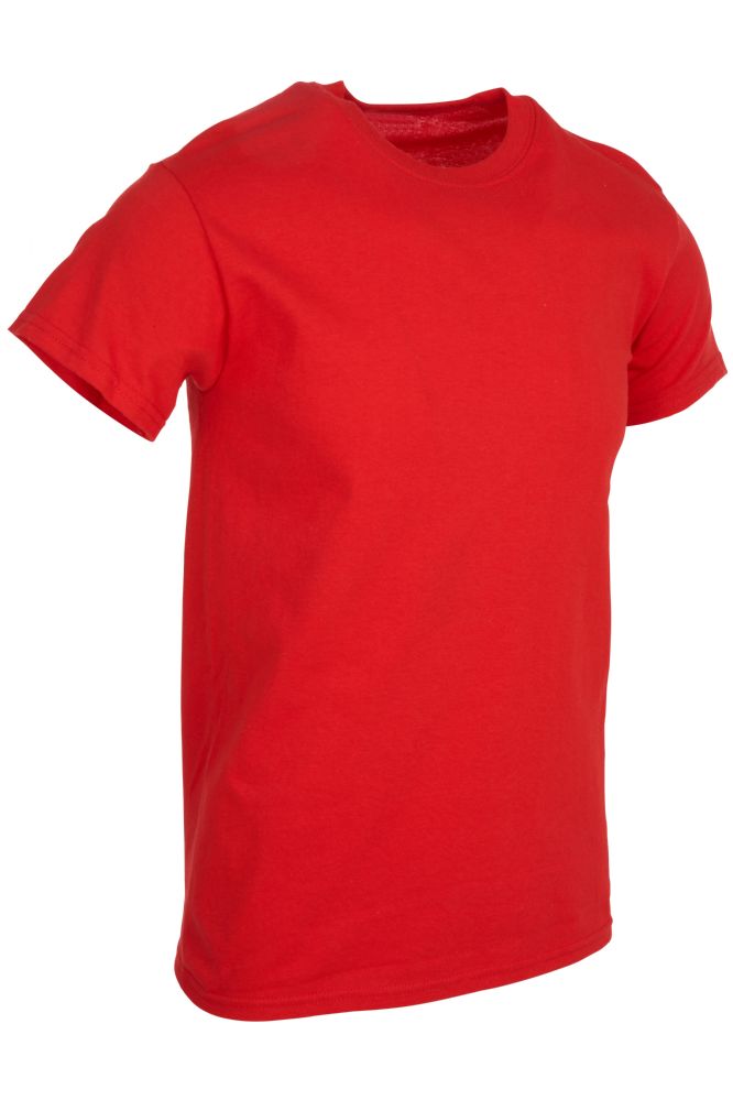 36 Units of Mens Cotton Crew Neck Short Sleeve TShirts Red, Medium
