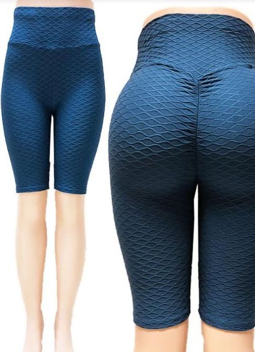 24 Units of Tik tok Big Butts Capris Leggings in Blue - Womens Leggings - at - alltimetrading.com