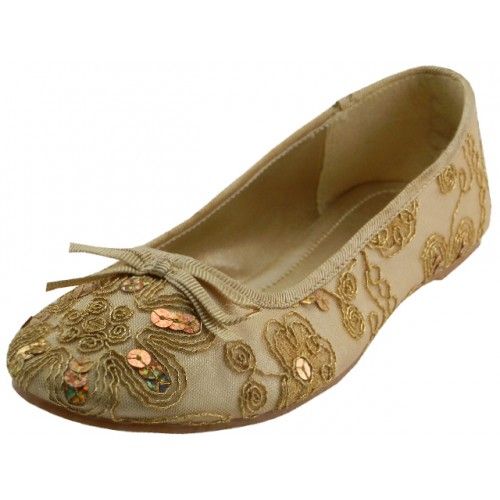 gold sequin ballet flats