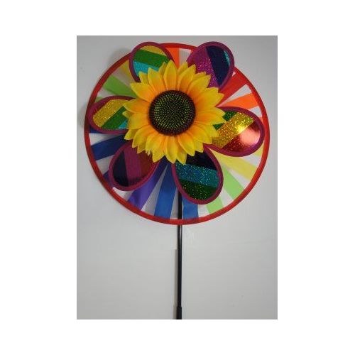 60 Units of 14" Round Wind SpinneRRainbow & Sunflower Wind Spinners