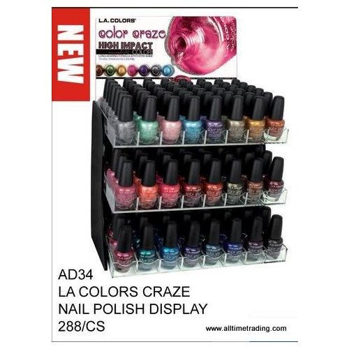 288 Units of La Color Craze Nail Polish Display Nail Polish at