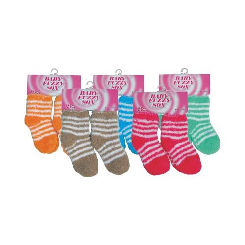 72 Units of 2 Pair Baby Fuzzy Sock Girls Crew Socks at