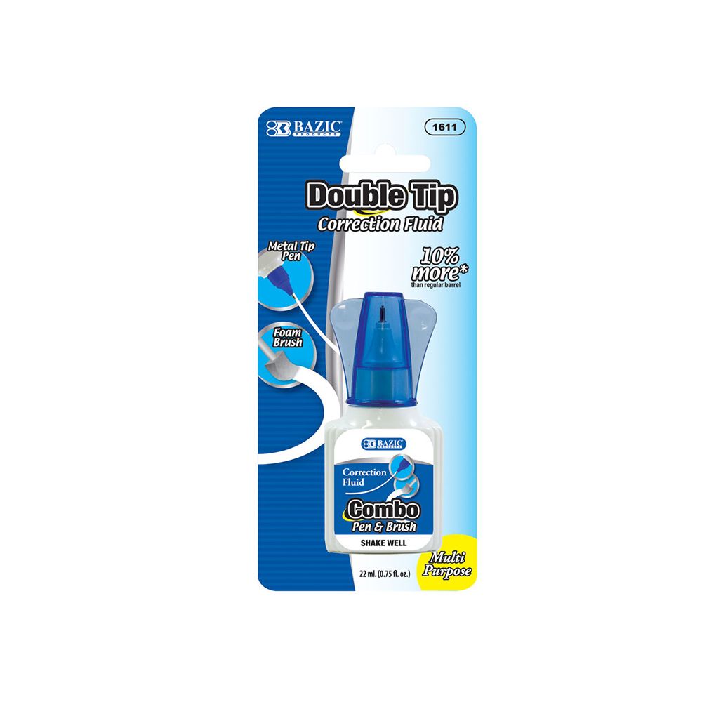 72 Units of 22ml 2 In 1 Correction W/ Foam Brush Applicator & Pen Tip