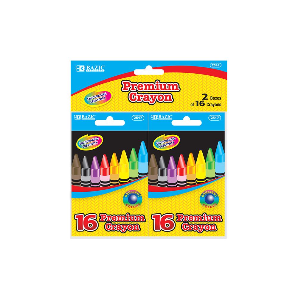 24 Units of 16 Color Crayon (2/pack) Chalk,Chalkboards,Crayons at