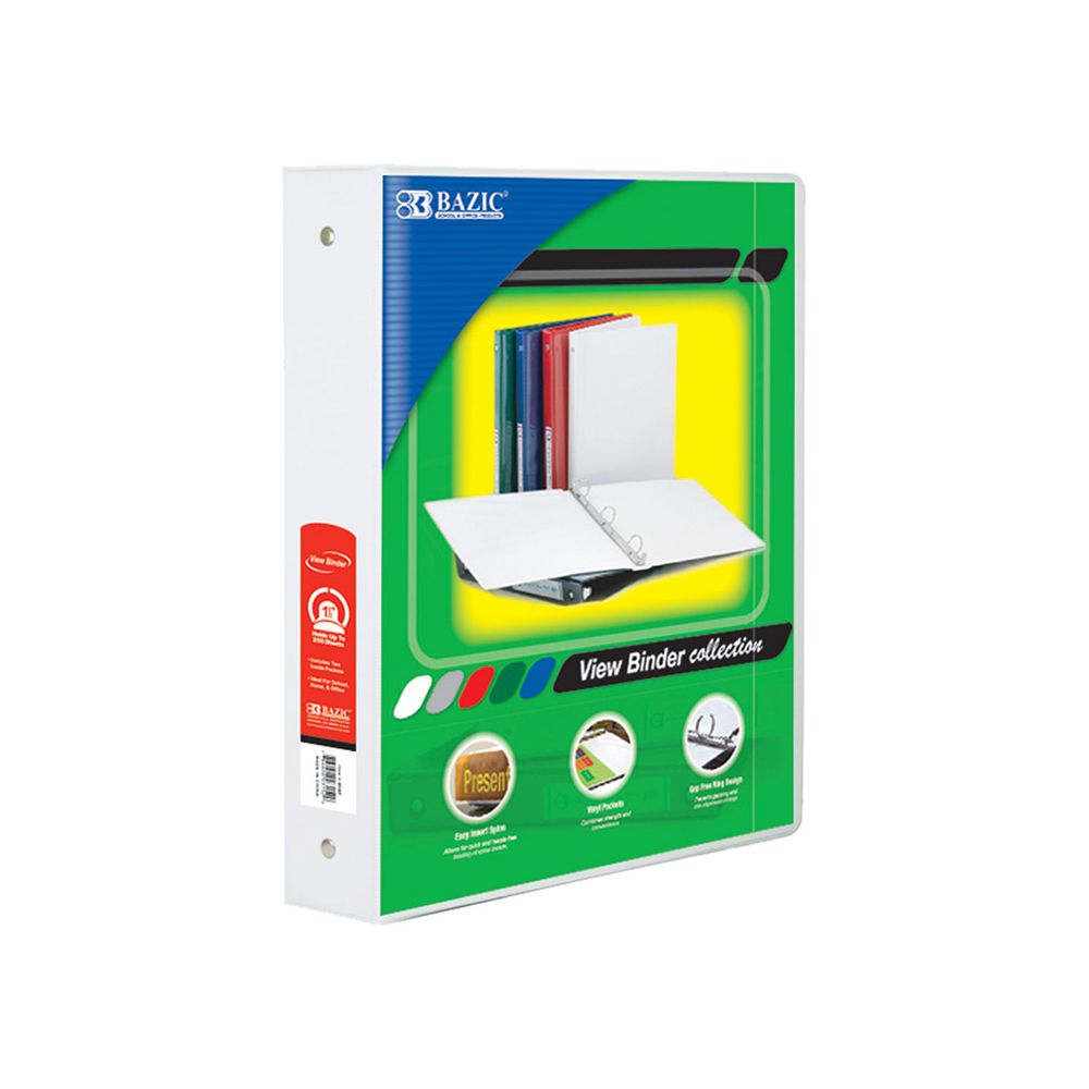 12 Units of 1.5" White 3Ring View Binder W/ 2Pockets Clipboards and