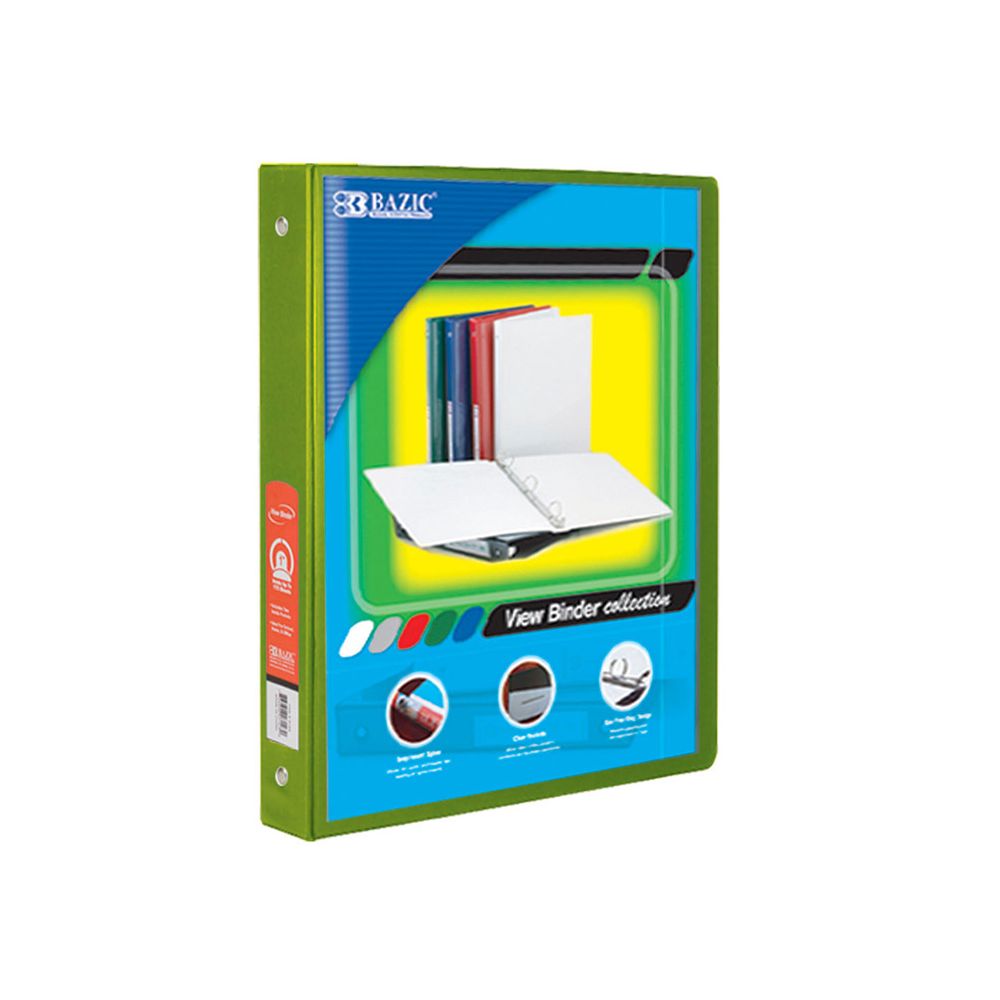 12 Units of 1/2" Lime Green 3Ring View Binder W/ 2Pockets