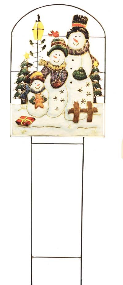 8 Units Of Christmas Tin Snowman Lawn Decoration 56 X 17 75 In