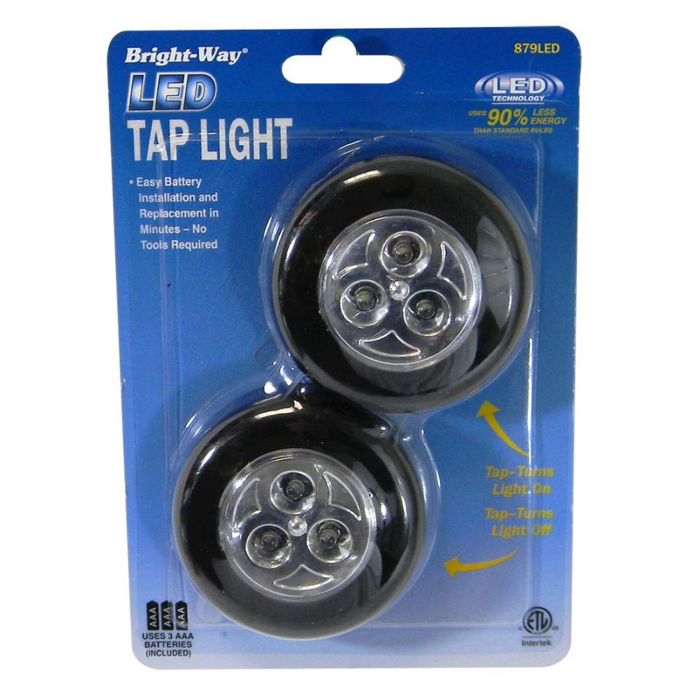 12 Units of Bright Way Led Tap Light 2pk Includes Battery Lightbulbs