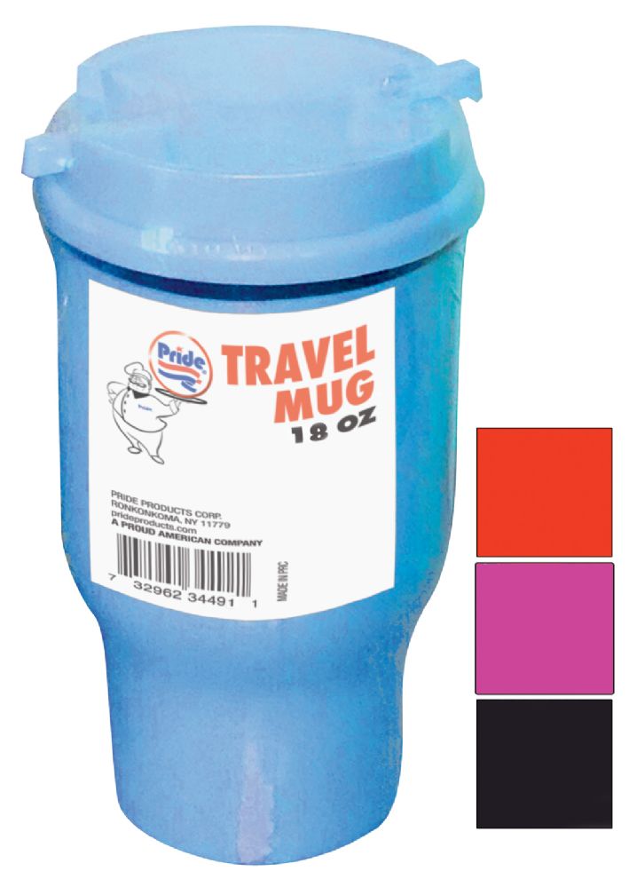 36 Units of Pride Travel Mug 18 Ounce With Lid Assorted Colors Coffee