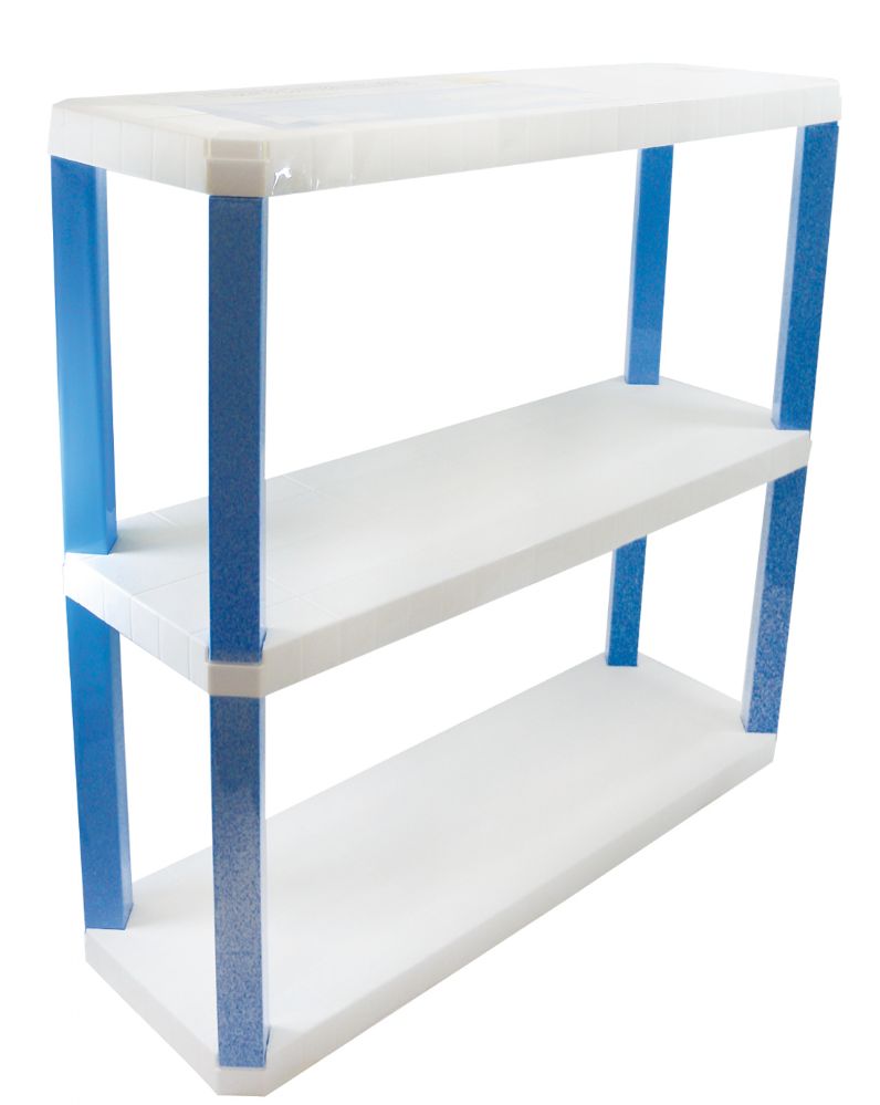 3 Units of Storage Unit 3 Shelves Plastic 30.50x10x30 Inches Storage