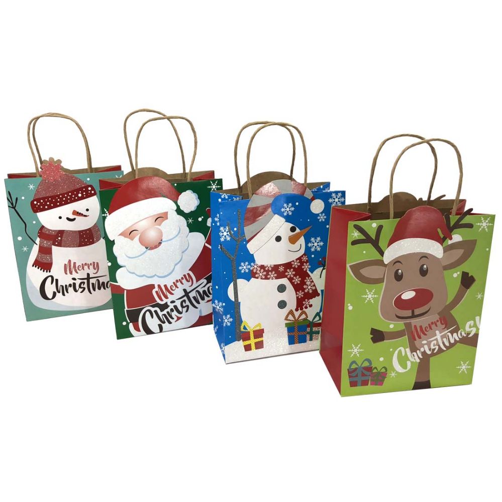 48 Units of Party Solutions Glitter Christ Gift Bags Christmas at