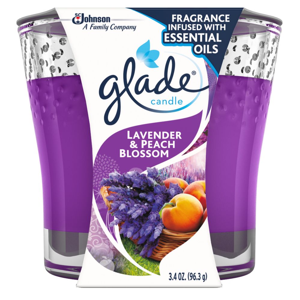 6 Units of Glade 3.4 Oz Candle Lavender And Peach Blossom Air