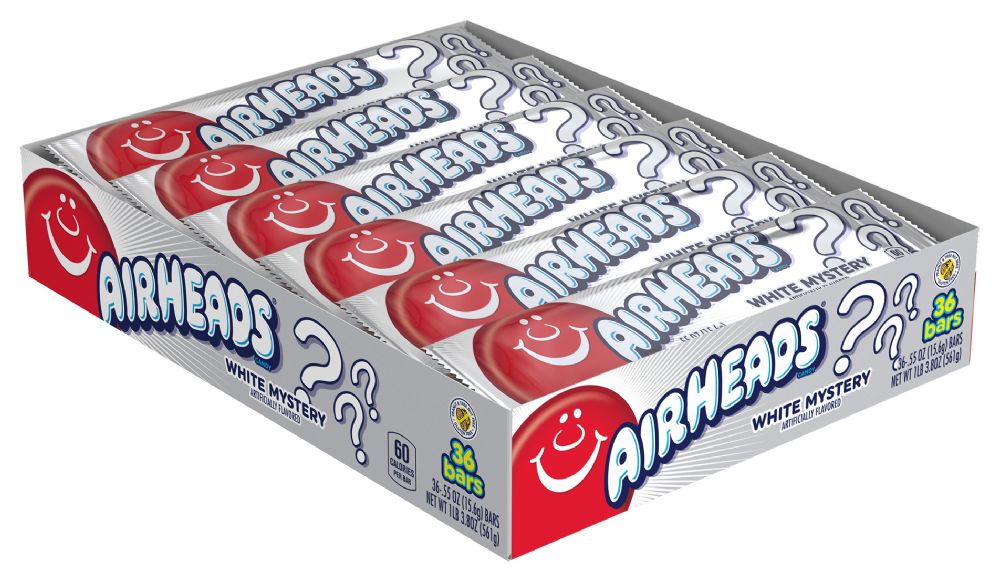 36 Units of Airheads Singles .55oz White Mystery Store at