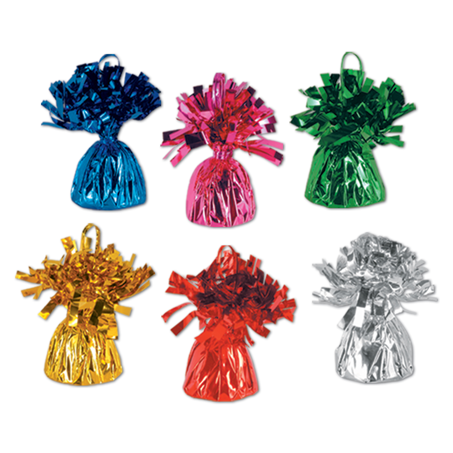 12 Units of Metallic Wrapped Balloon Weights Asstd Colors Balloons & Balloon Holder at