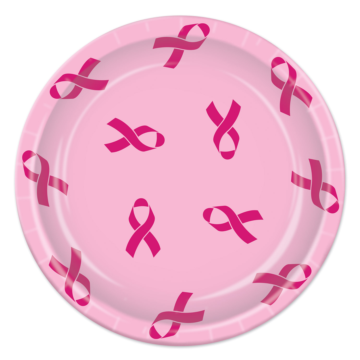 12 Units of Pink Ribbon Plates Bows & Ribbons at