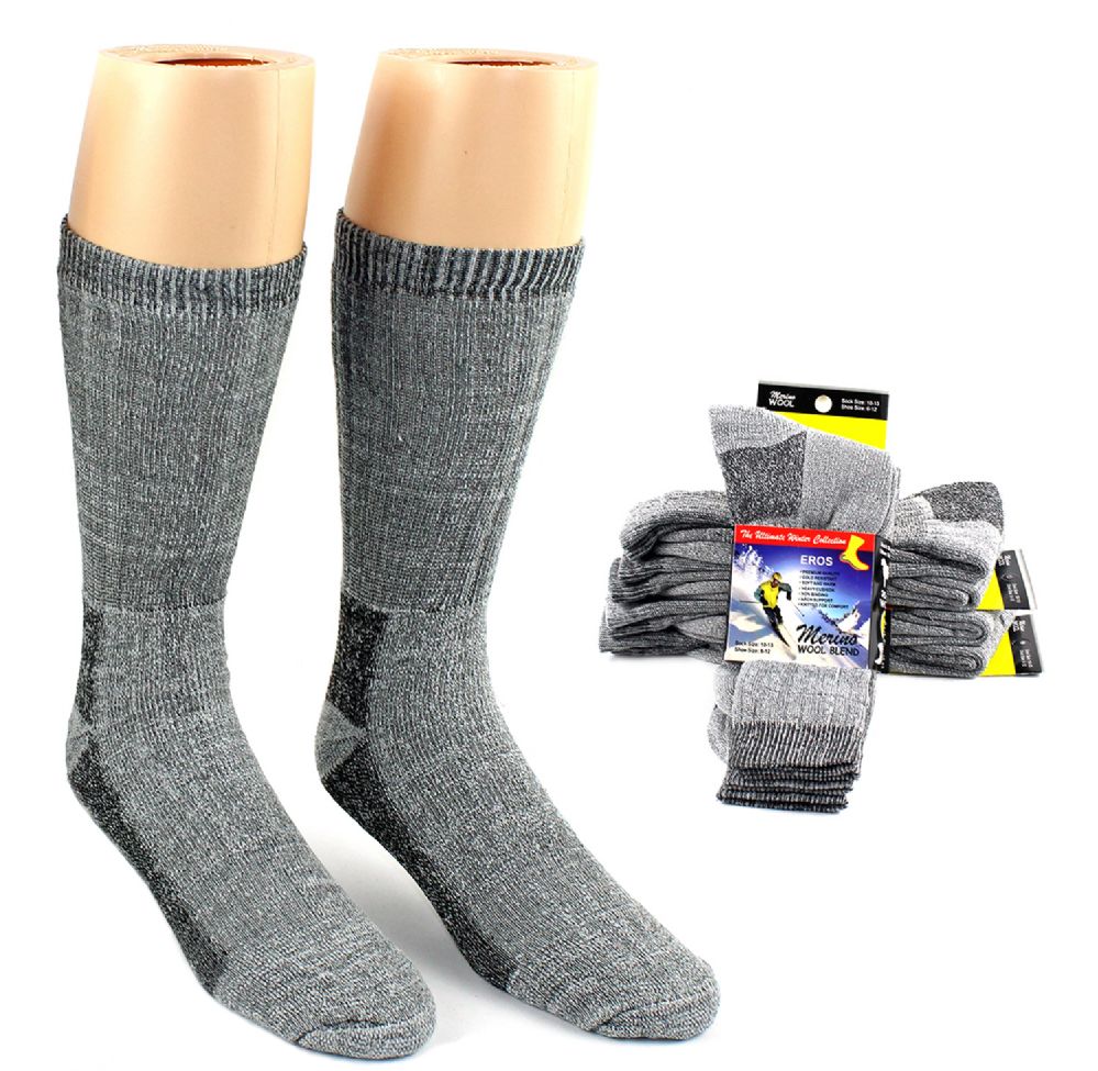 30 Units of Men's Thermal Merino Wool Crew Socks Mens Crew Socks at