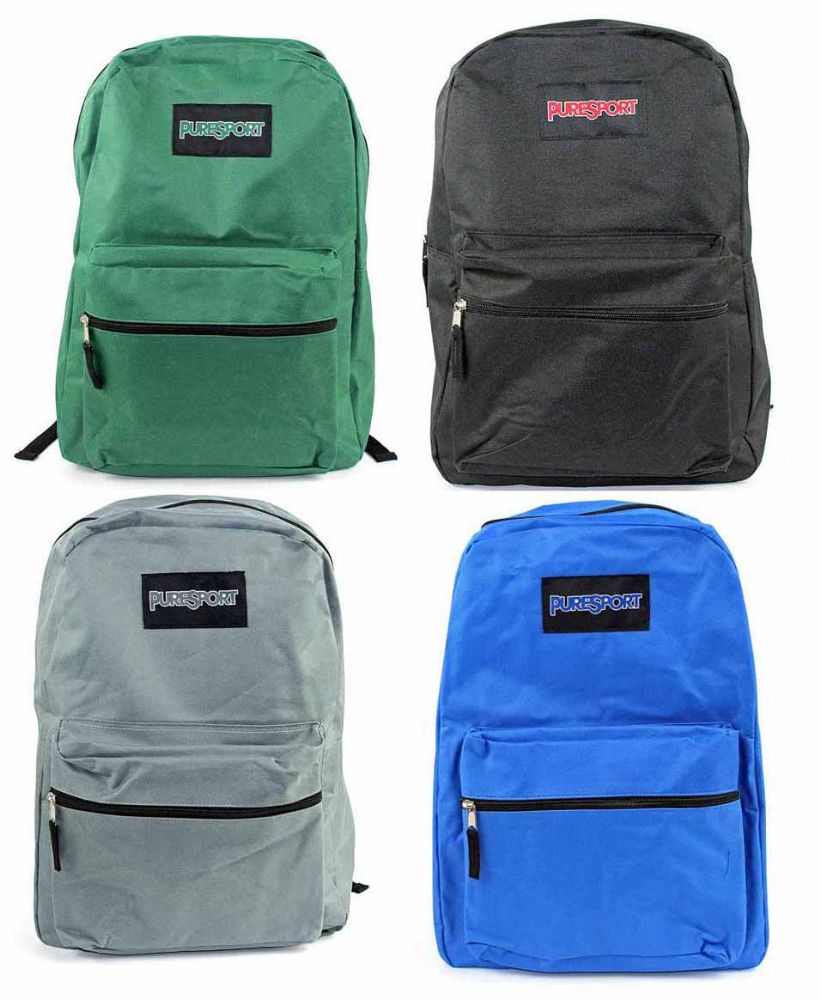 24 Units of 15" Classic Puresport Backpacks Choose Your Colors