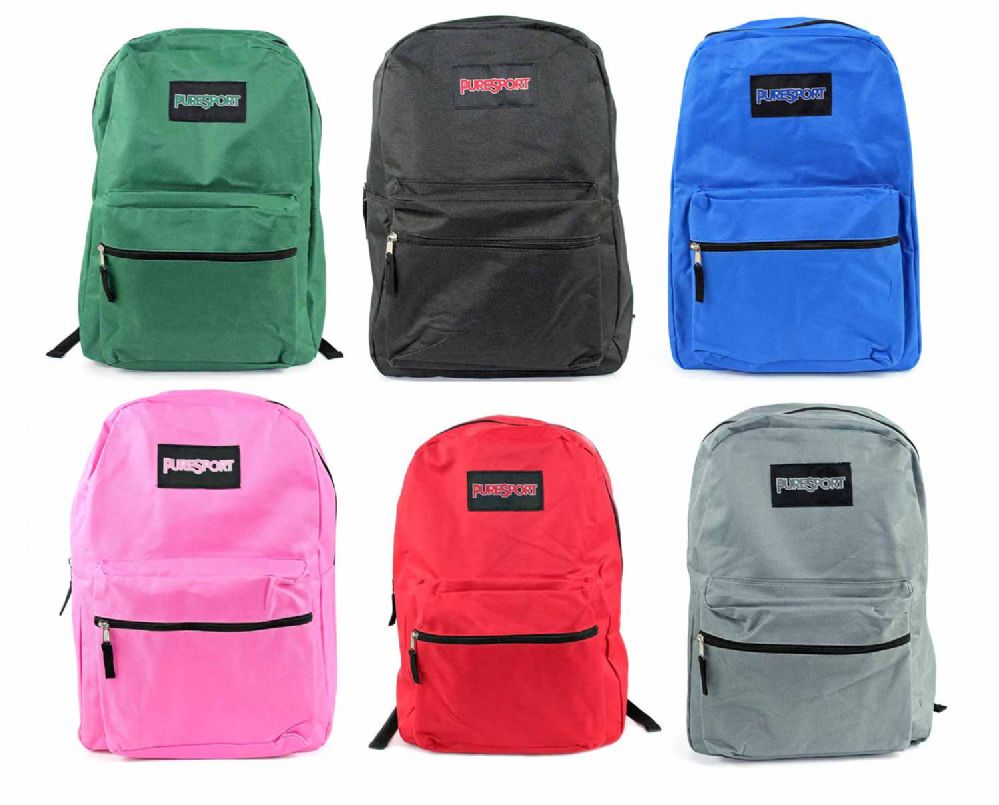 24 Units of 17" Classic Puresport Backpacks Choose Your Colors