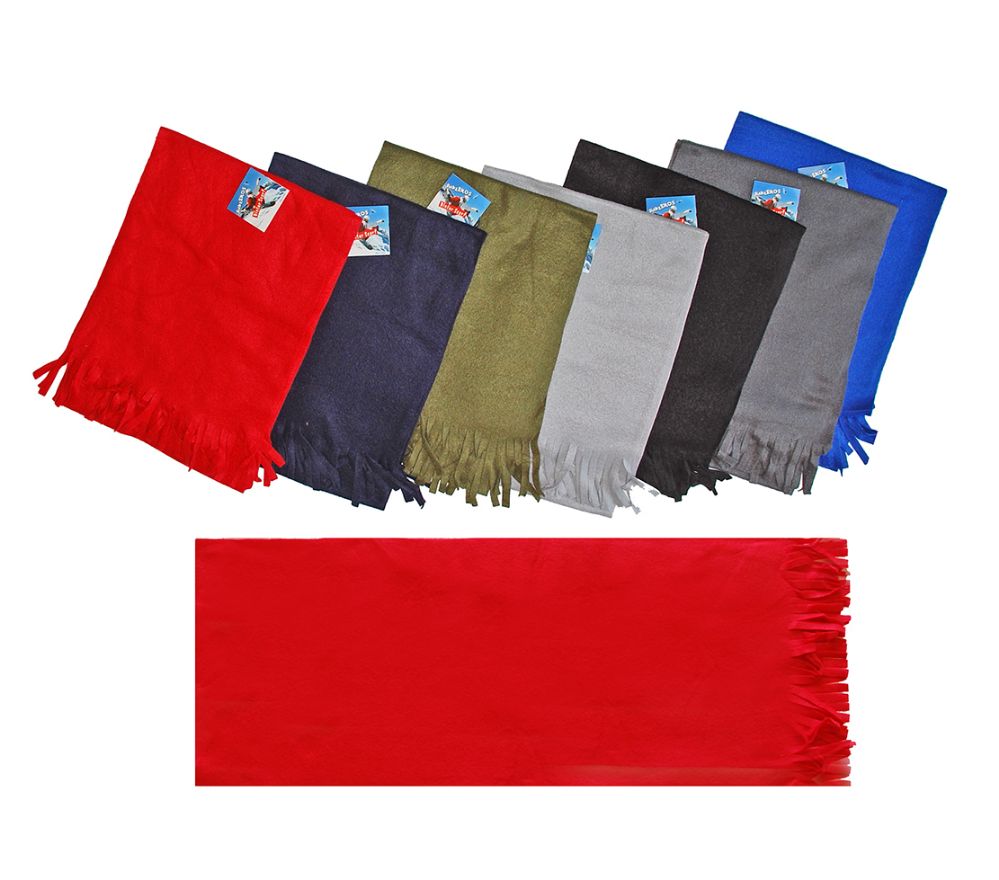 120 Units of Fleece Scarves Solid Colors 60" X 12" Winter Scarves at