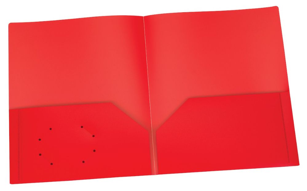 5 Units of Red Two Pocket Poly Portfolio Folders & Portfolios at
